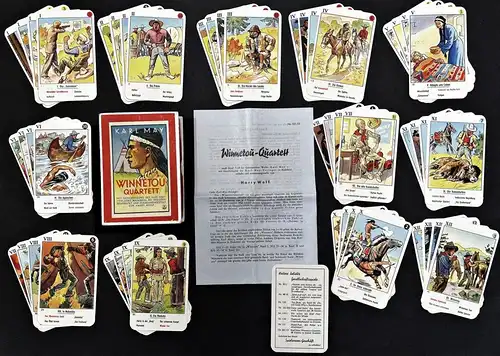 Winnetou Quartett - Kartenspiel / Card game / Spielkarten / carte da gioco / cartes à jouer / jeu card deck ga