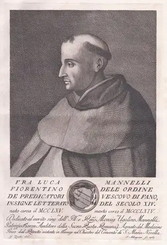 Fra Luca Mannelli Florentino Dell Ordine de Predicatori Vescovo di Fano ... - Luca Manelli (c. 1265-1364) Ital