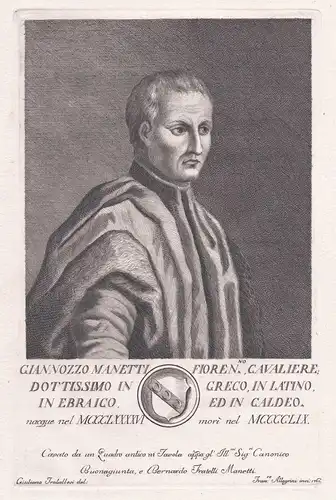Giannozzo Manetti Floren. Cavaliere Dottissimo in Greco ... - Giannozzo Manetti (1396-1459) Italian humanist p