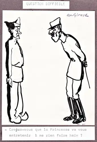 Question dificile - Soldaten soldiers / caricature Karikatur / Nationalsozialismus / Third Reich Drittes Reich