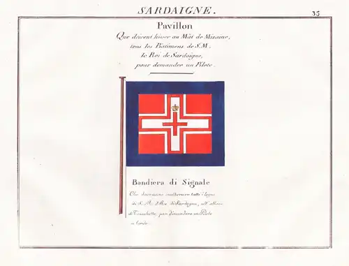 Sardaigne / Pavillon - Sardinia Sardegna Sardinien /  Fahne banner Flagge Marine naval flag maritime