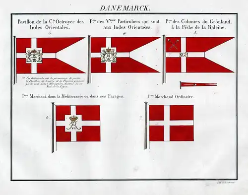 Danemarck - Danmark Dänemark Denmark / Fahne banner Flagge Marine naval flag maritime