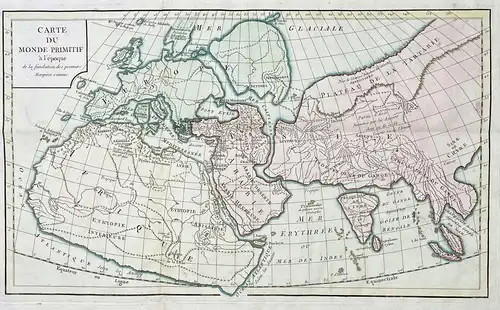 Carte du Monde Primitif - Antique world map Weltkarte / Arabia Africa Europa Asia