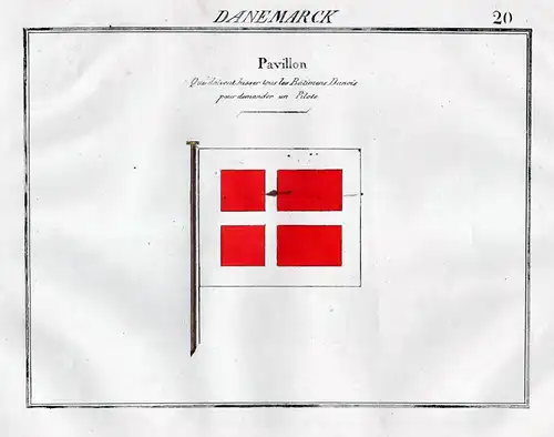 Danemarck / Pavillon - Danmark Dänemark Denmark / Fahne banner Flagge Marine naval flag maritime