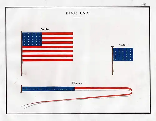 Etats-Unis / Pavillon / Yacht / Flamme - United States of America Vereinigte Staaten von Amerika / Fahne banne