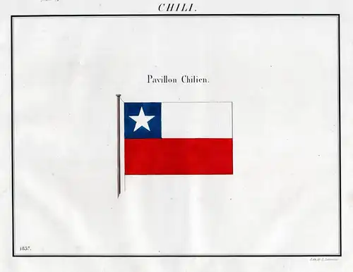 Chili / Pavillon Chilien - Chile / South America Amerika / Fahne banner Flagge Marine naval flag maritime