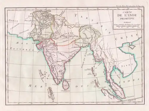 Carte de l'Inde Primitive - India China Asia Indien Inde Chine Asie / Karte map