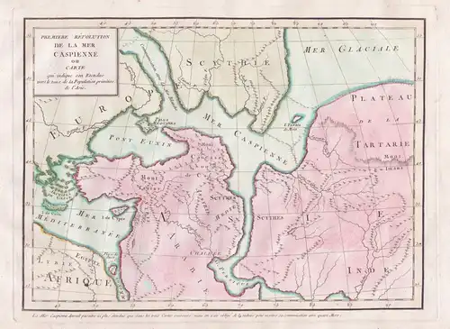 Premiere Revolution de la Mer Caspienne ou Carte qui indique son Etendue vers le temps de la Population primit