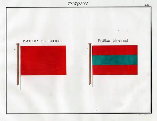 Turquie / Pavillon de Guerre / Pavillon Marchand - Türkei Turkey Türkiye / Fahne banner Flagge Marine naval fl