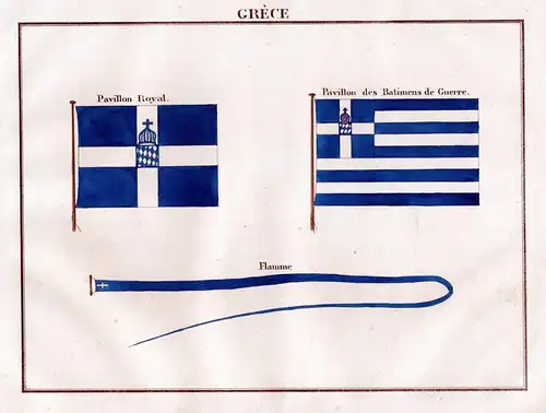 Grece / Pavillon Royal / Pavillon des Batiments de Guerre / Flamme - Greece Griechenland / Fahne banner Flagge