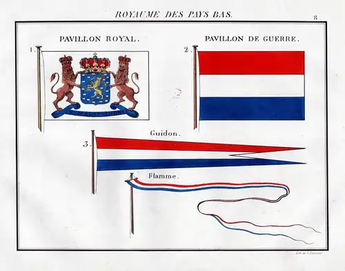 Royaume des Pays Bas / Pavillon Royal / Pavillon de guerre / Guidon / Flamme - Holland / Nederland / Netherlan