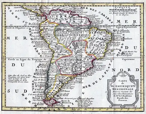 Carte de l'Amerique Meridionale - South America Südamerika Amerika continent Kontinent