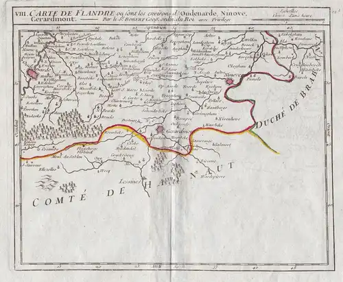 VIII. Carte de Flandre, ou sont les environs d'Oudenarde, Ninove, Gerardmont -  Oudenaarde / Ninove / Gerhards