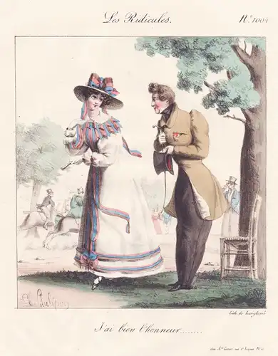 Les Ridicules - Nr. 1004 / J'ai bien l'honneur... - Gentleman woman courtship / Karikatur caricature