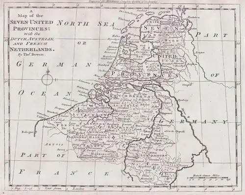 A Map of the Seven United Provinces: with the Dutch, Austrian and French Netherlands - De Zeven Provincien Ned