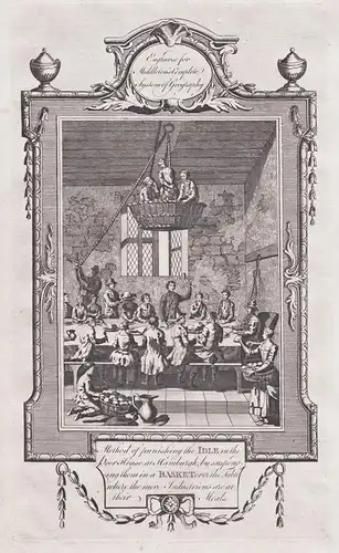 Method of punishing the Idle in the poor House at Hamburgh by suspending them in a Basket over the Table where