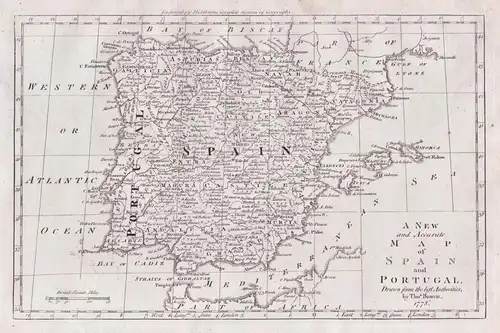 A new and Accurate Map of Spain and Portugal - Spanien Espana Spain Portugal