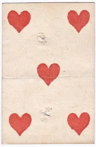 (Herz 5) - five of hearts / coeur / playing card carte a jouer Spielkarte cards cartes