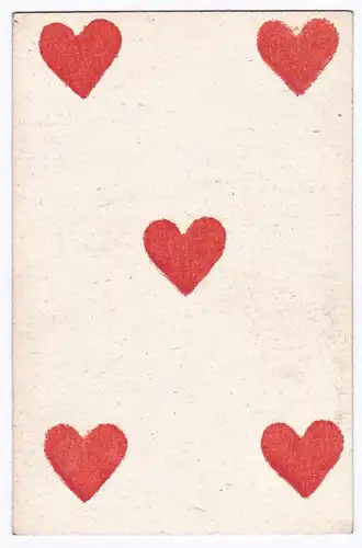 (Herz 5) - five of hearts / coeur / playing card carte a jouer Spielkarte cards cartes