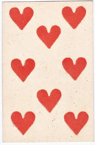 (Herz 8) - eight of hearts / coeur / playing card carte a jouer Spielkarte cards cartes