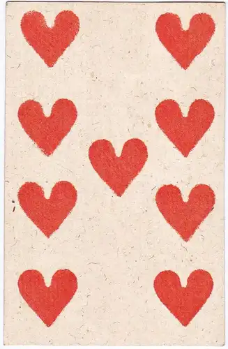 (Herz 9) - nine of hearts / coeur / playing card carte a jouer Spielkarte cards cartes