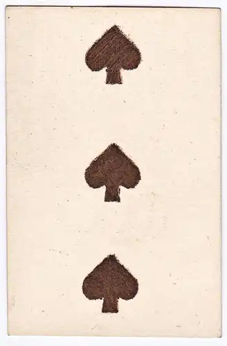 (Pik 3) - three of spades / playing card carte a jouer Spielkarte cards cartes