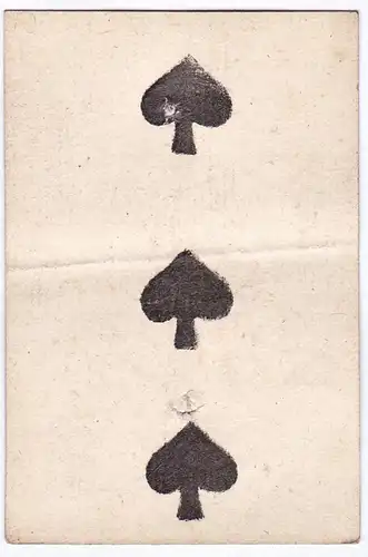 (Pik 3) - three of spades / playing card carte a jouer Spielkarte cards cartes