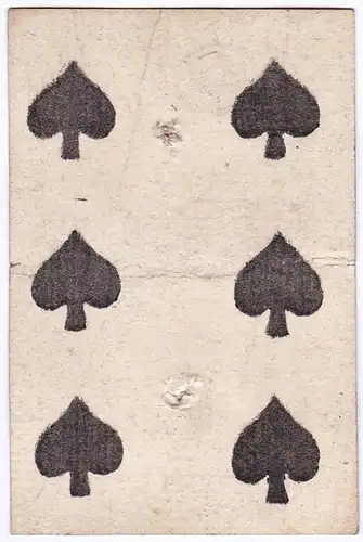 (Pik 6) - six of spades / playing card carte a jouer Spielkarte cards cartes