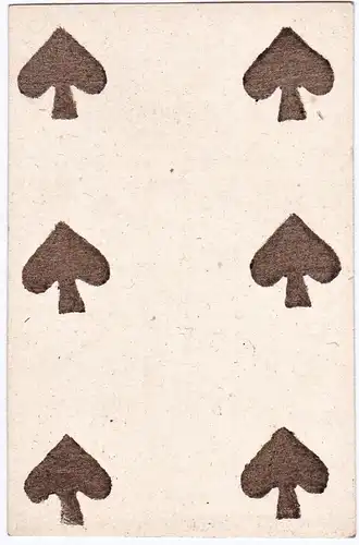 (Pik 6) - six of spades / playing card carte a jouer Spielkarte cards cartes