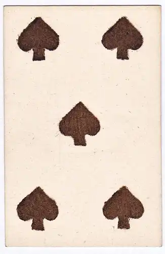 (Pik 5) - five of spades / playing card carte a jouer Spielkarte cards cartes
