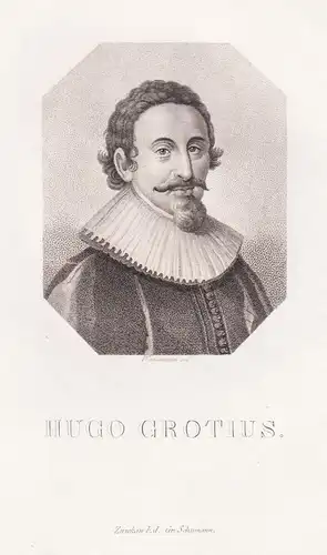 Hugo Grotius - (1583-1645) humanist jurist poet Dichter playwright Dramatiker / Portrait