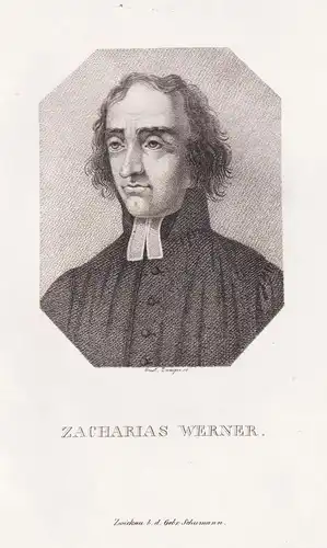 Zacharias Werner - (1768-1823) dramatist Dramatiker Dichter poet Romantik / Portrait