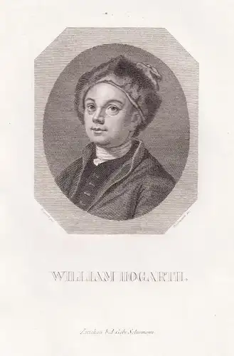 William Hogarth - (1697-1764) engraver Kupferstecher painter Maler satirist Karikaturist / Portrait