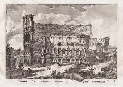 Veduta del Colosseo, dalla parte piu rovinata - Roma Rom Rome / Colosseum Kolosseum