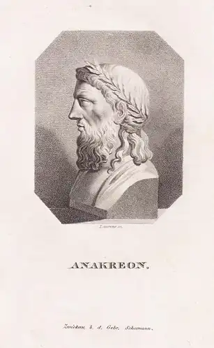Anakreon - Anacreon (c. 575 - c. 495 BC) Greek poet Dichter / Portrait