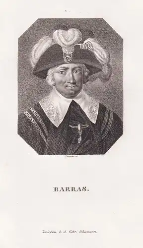 Barras - Paul Francois Barras (1755-1829) French politician Politiker statesman Staatsmann / Portrait