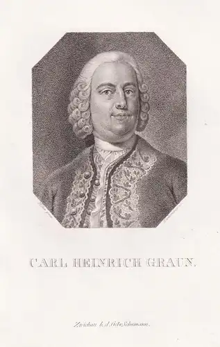 Carl Heinrich Graun - (1704-1759) composer Komponist Sänger singer / Portrait