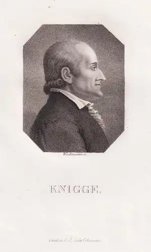 Knigge - Adolph Knigge (1752-1796) Freiherr Schriftsteller Aufklärer / Portrait