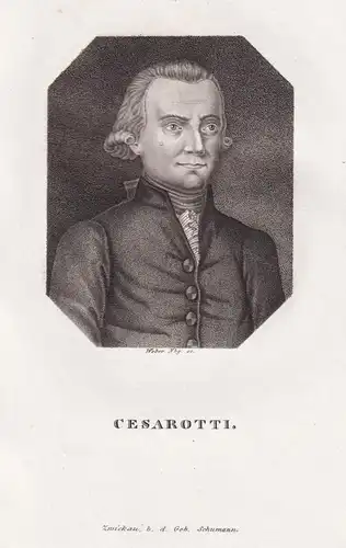 Cesarotti - Melchiorre Cesarotti (1730-1808) Italian poet poeta scrittore Padova Dichter Schriftsteller / Port