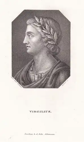 Virgilius - Virgil Vergil (70 BC - 19 BC) Roman poet Römischer Dichter / Portrait