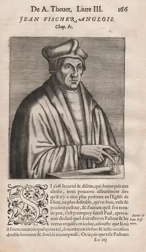 Jean Fischer, Anglois - John Fischer (1469-1535) bishop cardinal Cambridge Rochester Portrait