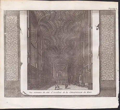 Vue interieure du cote d'Occident de la Chapelle du Roi. - King's College Chapel Cambridge University England