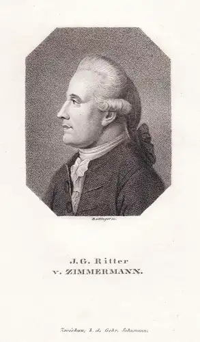 J. G. Ritter v. Zimmermann - Johann Georg Ritter v. Zimmermann (1728-1795) physician Arzt / Portrait