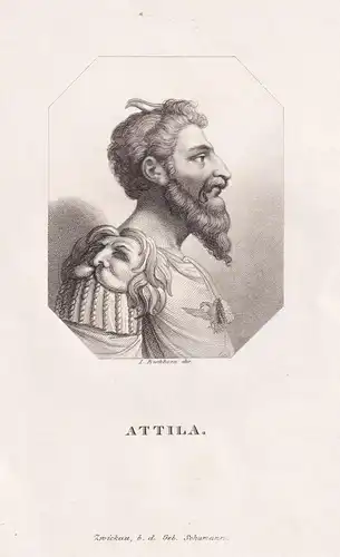 Attila - König der Hunnen (406 - 453) king of the huns Hunnenkönig / Portrait