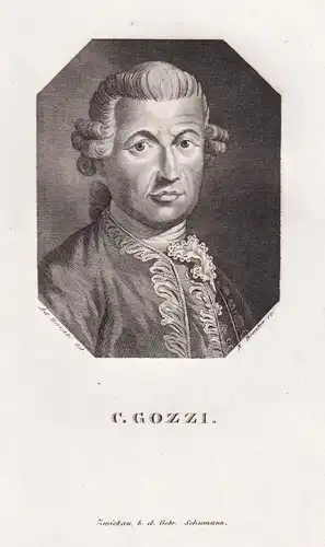 C. Gozzi. - Carlo Gozzi (1720-1806) Italian dramatist Dramatiker Theaterdichter poet / Portrait