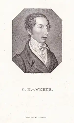 C. M. v. Weber - Carl Maria von Weber (1786-1826) composer Komponist Dirigent Pianist / Portrait