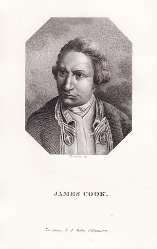 James Cook - (1728-1779) British explorer Forscher cartographer naval officer Marineoffizier / Portrait