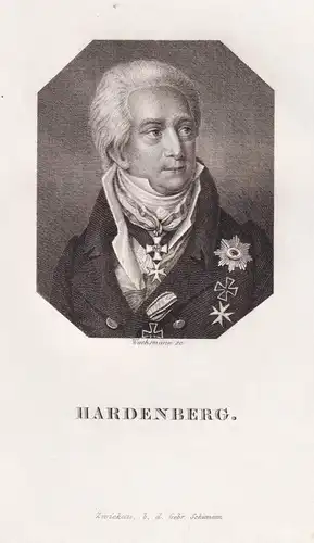 Hardenberg - Karl August von Hardenberg (1750-1822) Preußischer Staatsmann statesman / Portrait