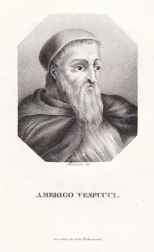 Amerigo Vespucci - (1451-1512) explorer Forscher navigator America Amerika Amerique / Portrait