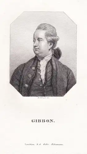 Gibbon - Eduard Gibbon (1737-1794) English essayist historian Historiker / Portrait